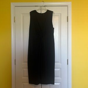 Banana republic black keyhole and front split dress